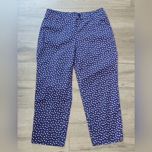Talbots The Perfect Crop Curvy Size 4P Polka Dot Navy Pink Coastal Nautical